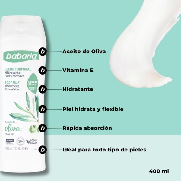 BABARIA Body Milk Crema Corporal Aceite de Oliva