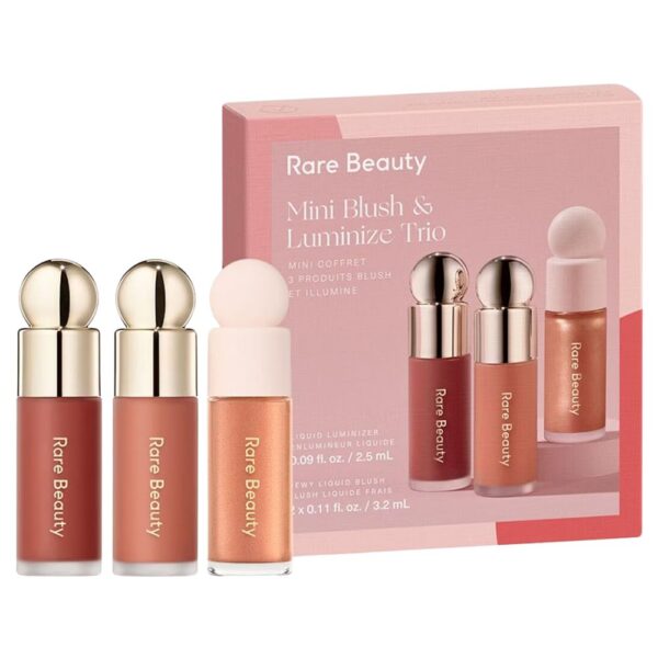 RARE BEAUTY Mini Blush & Luminize Trio