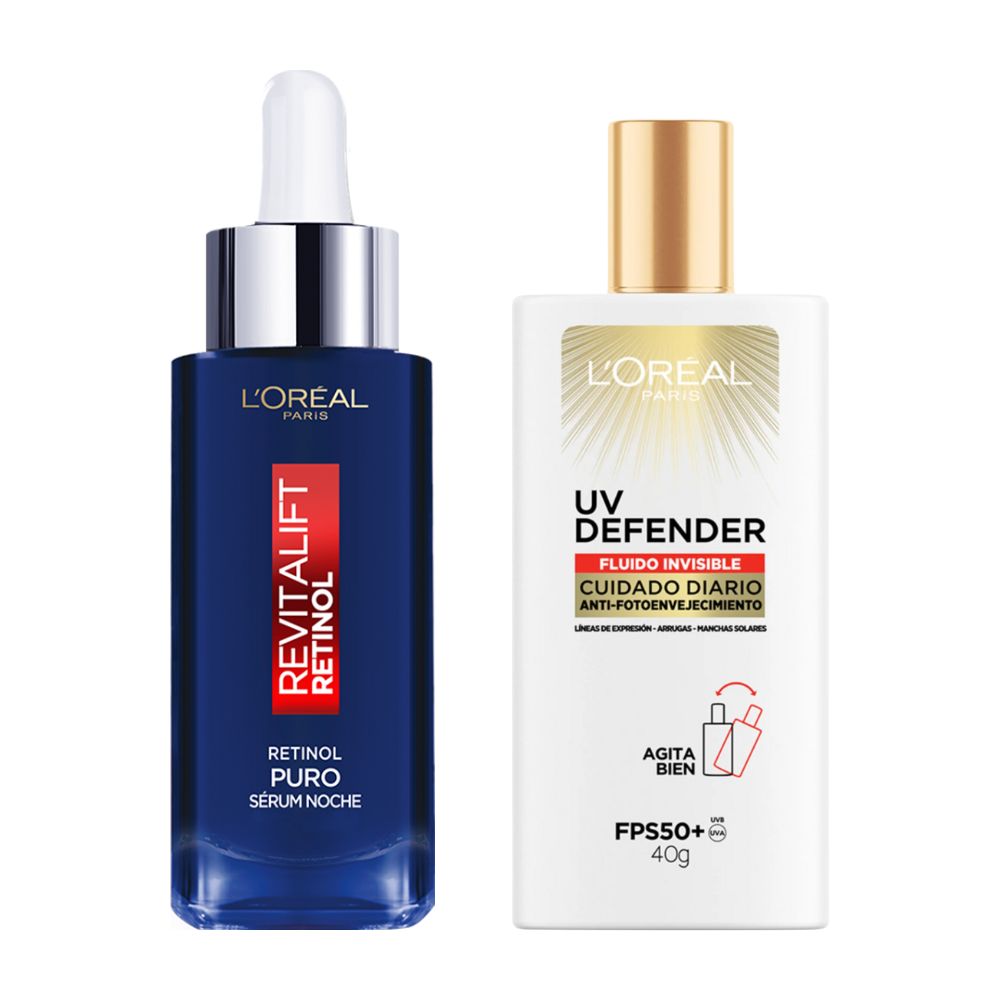 LOREAL Pack Serum Retinol+Protector Solar Fluido