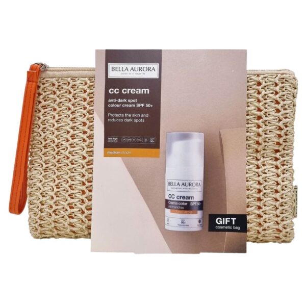 BELLA AURORA Pack Crema Color Medio SPF50 + Clutch Rafia