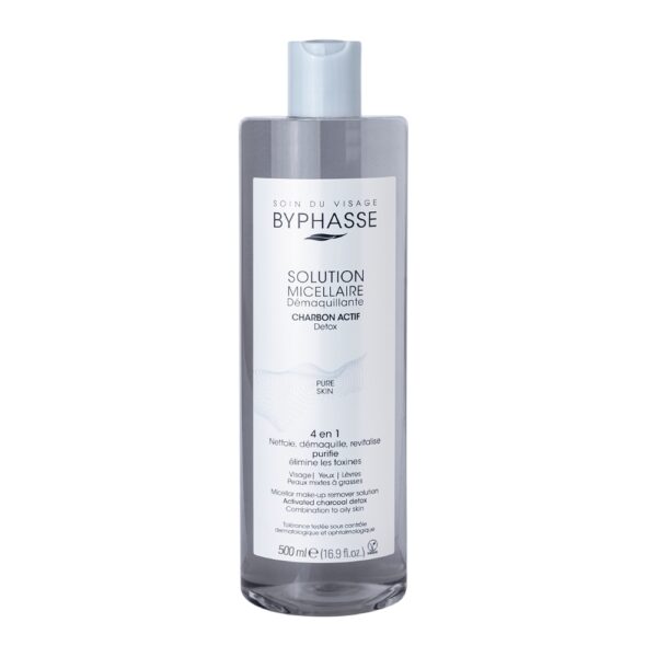 BYPHASSE Solución Micelar Removedor Maquillaje Con Carbón Activo