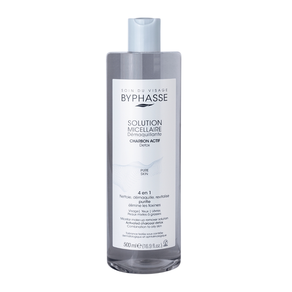 BYPHASSE Solución Micelar Removedor Maquillaje Con Carbón Activo