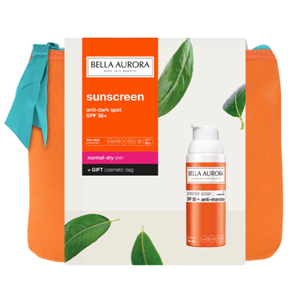 BELLA AURORA Pack Protector Solar P/Seca + Neceser Orange Neo Bag
