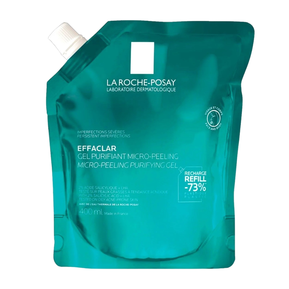 LA ROCHE POSAY Effaclar Gel Limpiador Facial Microexfoliante 400 ml Refil